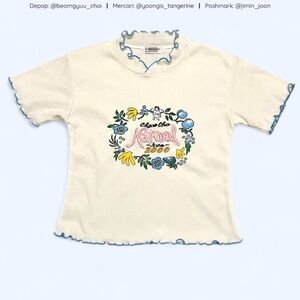 White embroidered baby tee!